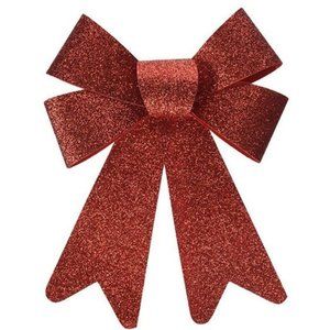 Red Glitter Bows Seasonal Décor 10.24 X15.5 inches